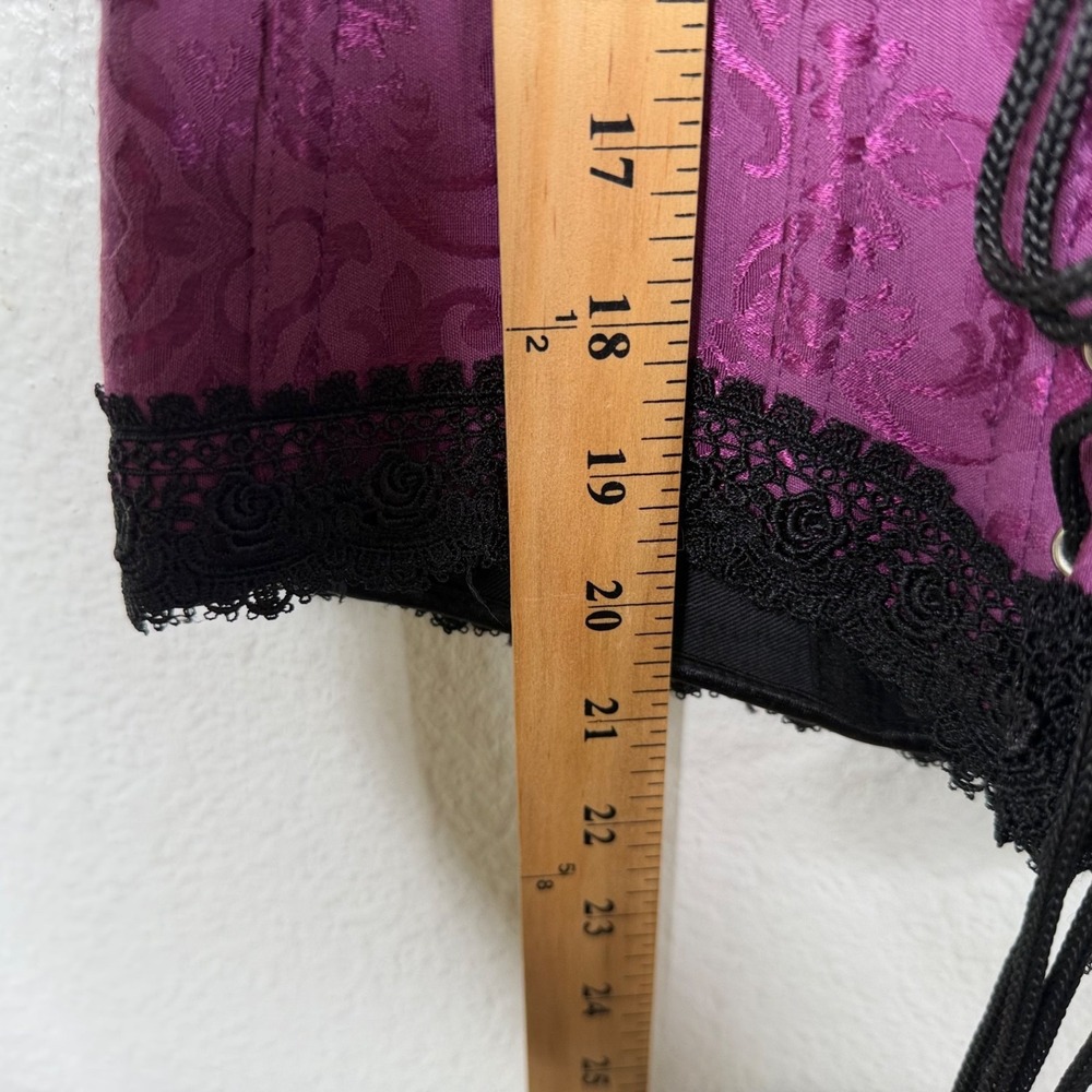 iCollection Corset Purple Sz 34 Jacquard Lace Up Gothic Renaissance  Steampunk - Picture 10 of 10